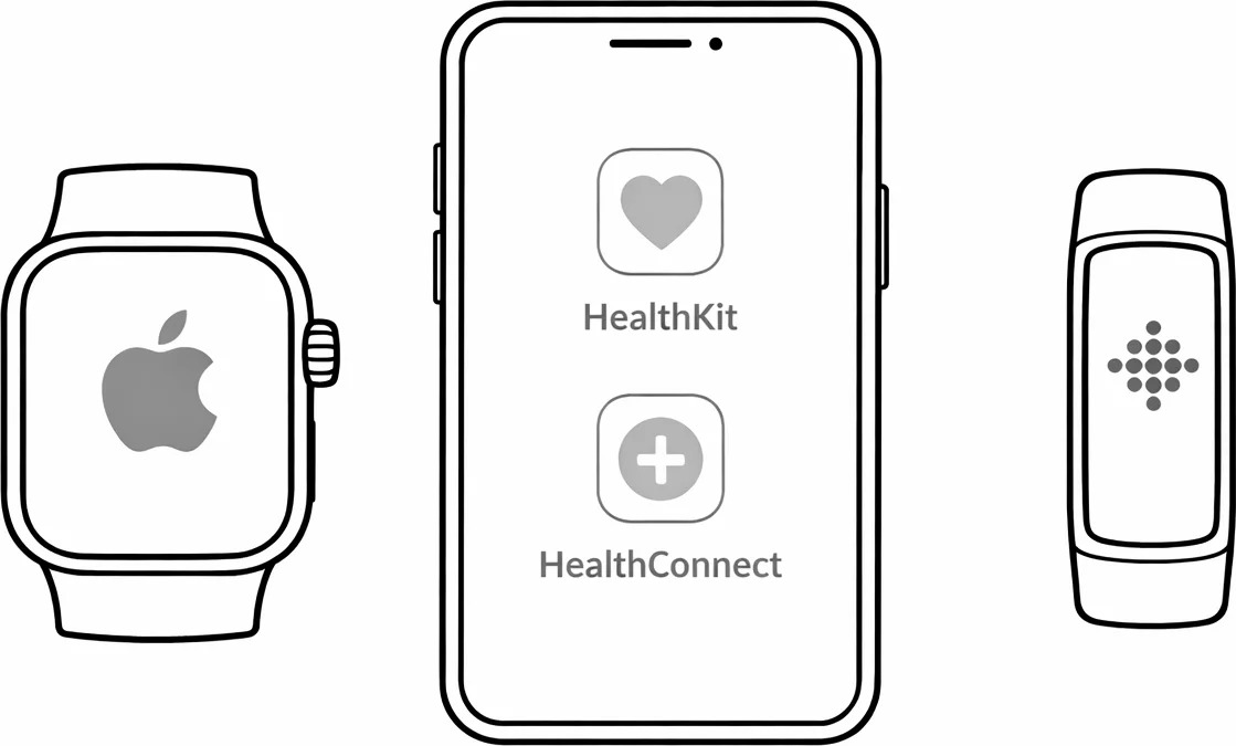Wearable devices connecting to Tapestry via HealthKit and Health Connect